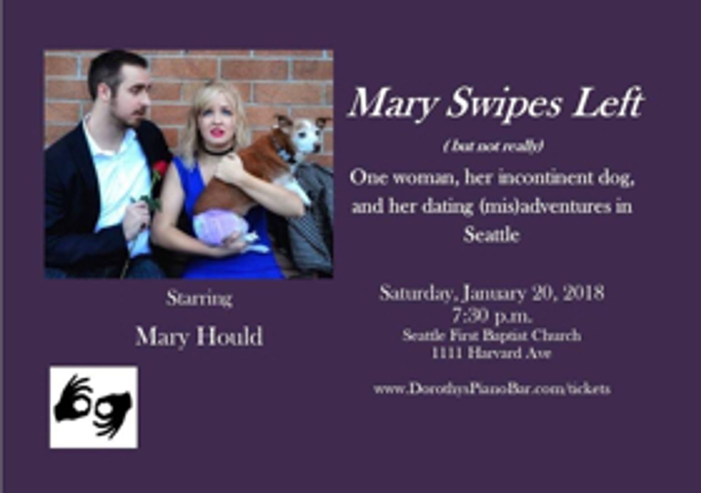 Dorothy's Piano Bar and Cabaret Presents MARY SWIPES LEFT (BUT NOT REALLY) Dorothy's Piano Bar and Cabaret Presents MARY SWIPES LEFT (BUT NOT REALLY) Image