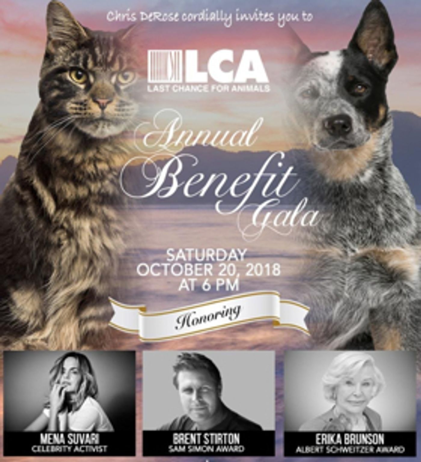 Mena Survari, Priscilla Presley & Topher Grace to Attend Last Chance for Animals' Gala  Image