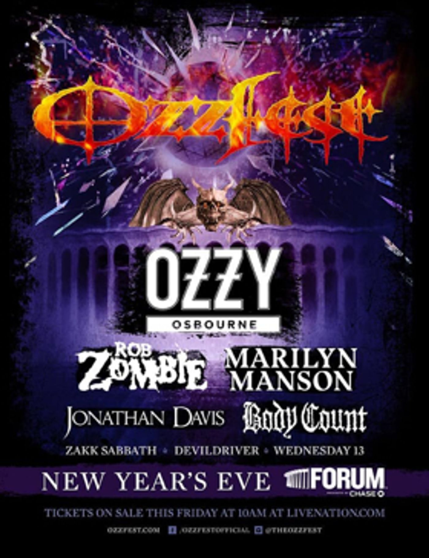 Additional Details Announced For OZZFEST New Year's Eve Los Angeles Spectacular Additional Details Announced For OZZFEST New Year's Eve Los Angeles Spectacular Image