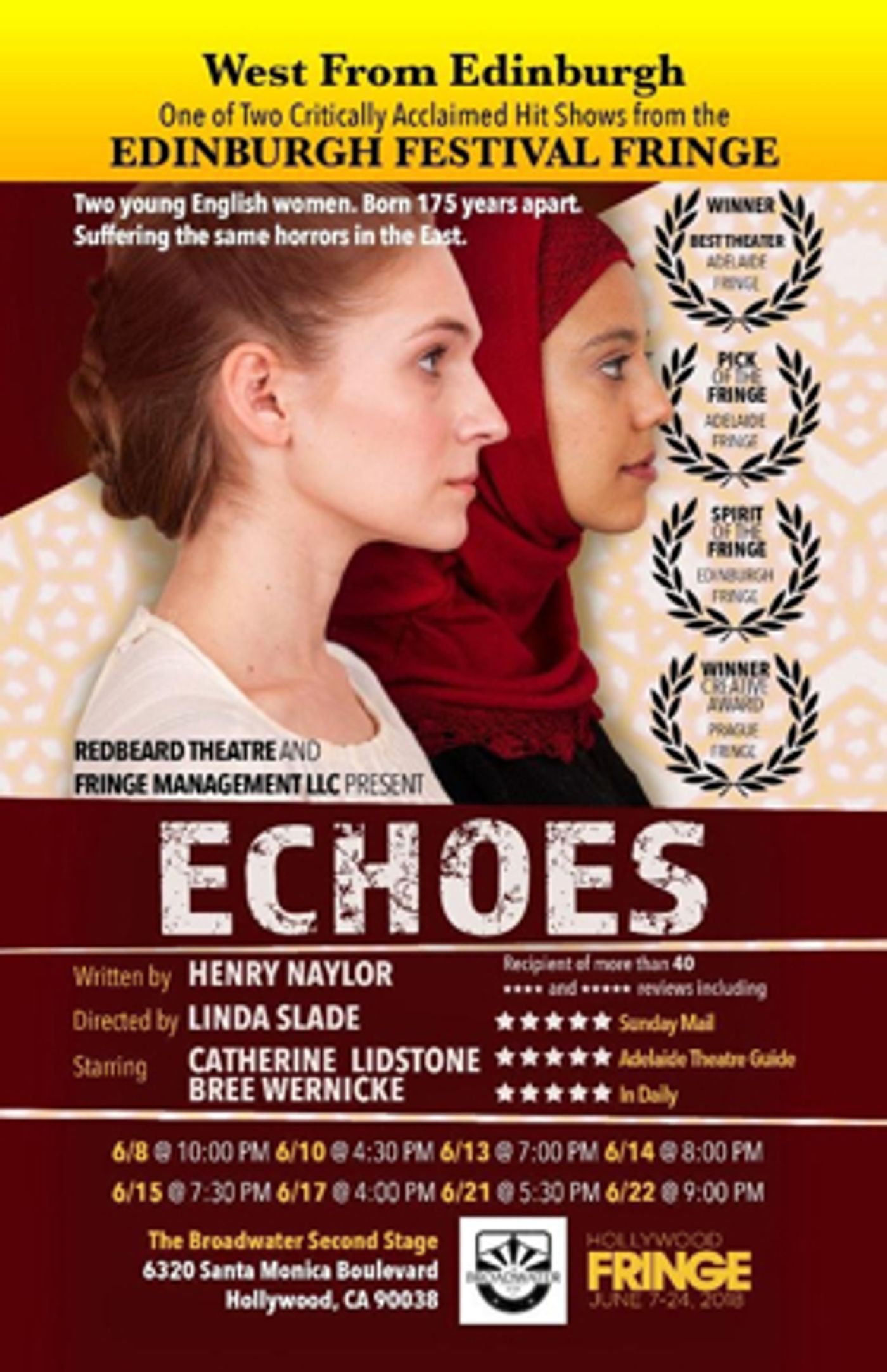 West Coast To Premiere ECHOES at The Hollywood Fringe Festival West Coast To Premiere ECHOES at The Hollywood Fringe Festival Image