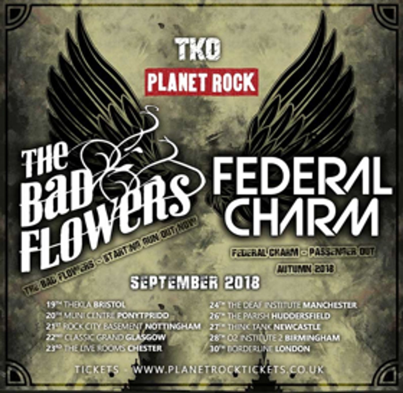 Planet Rock Presents The Bad Flowers & Federal Charm Co-Headline Tour Planet Rock Presents The Bad Flowers & Federal Charm Co-Headline Tour Image