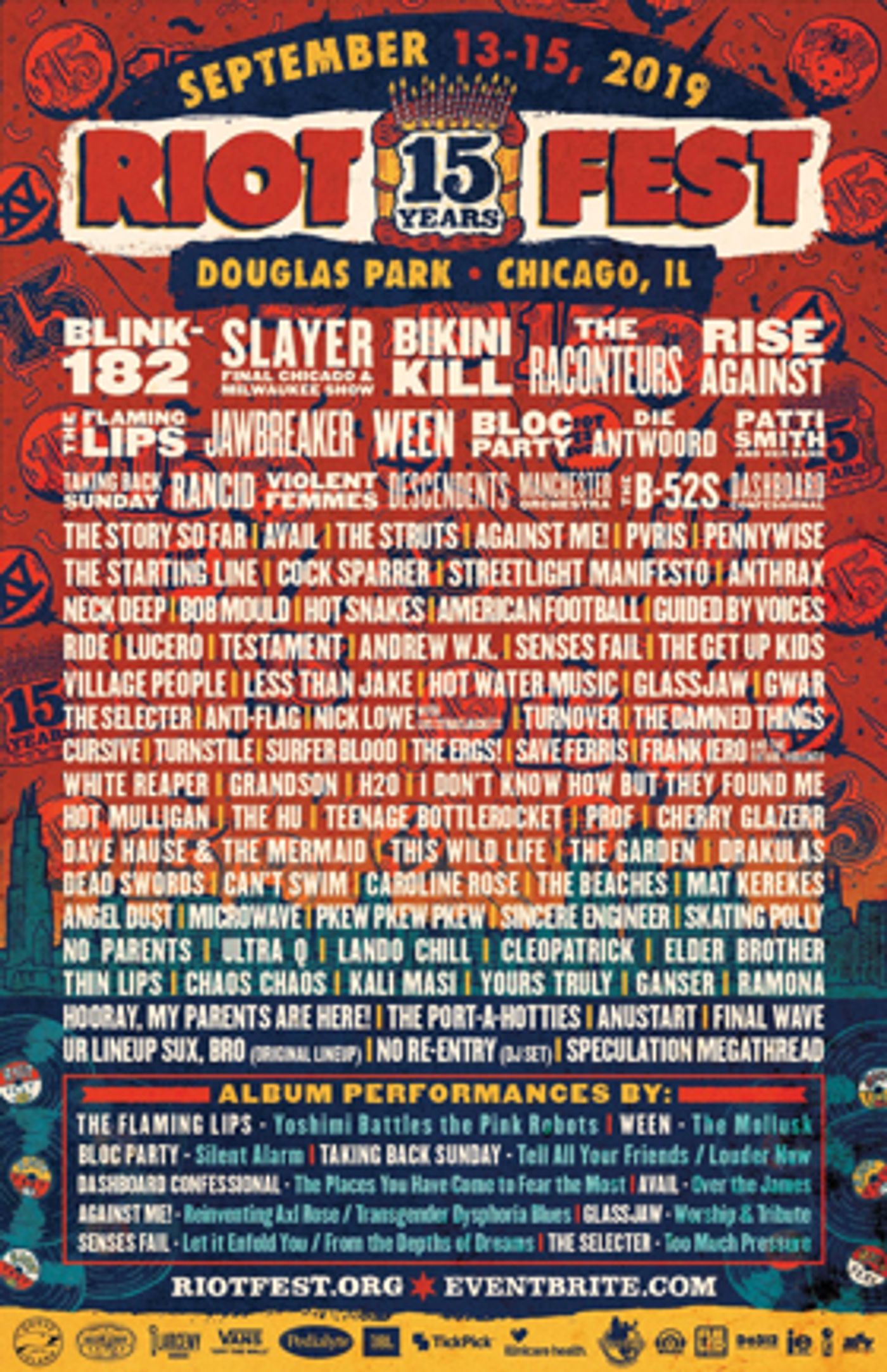 Riot Fest Announces 15th Year Anniversary Line-Up With Blink-182, The Raconteurs & More Riot Fest Announces 15th Year Anniversary Line-Up With Blink-182, The Raconteurs & More Image