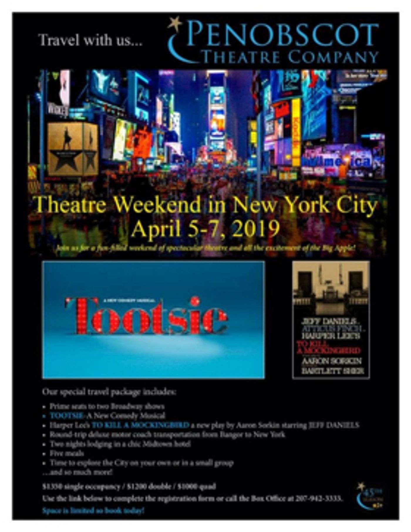 Penobscot Theatre Co Announces Itinerary For April Trip To NYC Penobscot Theatre Co Announces Itinerary For April Trip To NYC Image