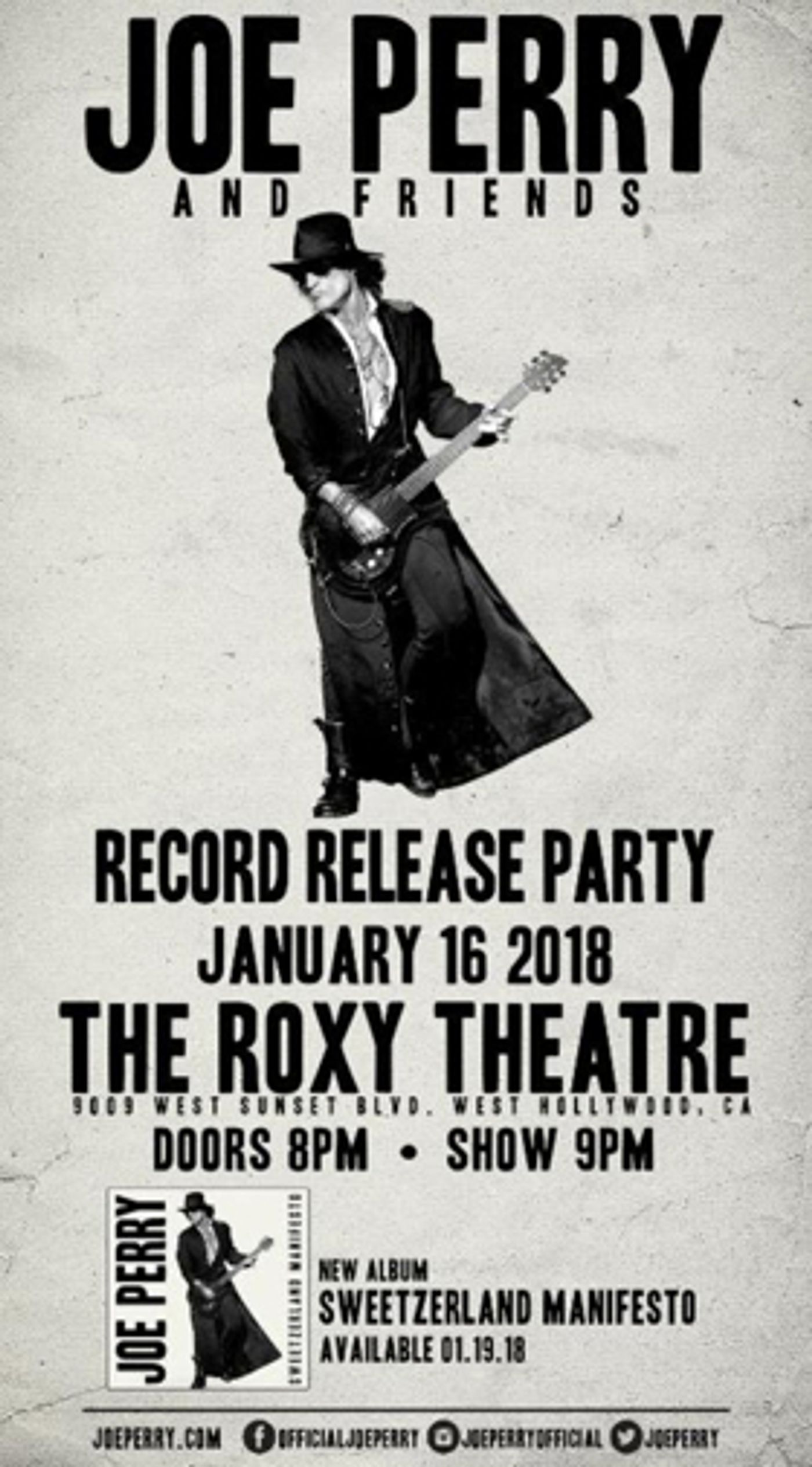 Joe Perry Announces Los Angeles Show to Celebrate 'Sweetzerland Manifesto', Today  Image