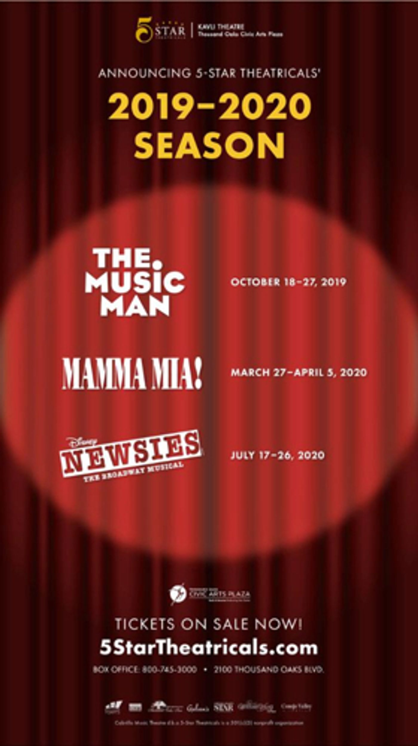 5-STAR THEATRICALS Announces THE MUSIC MAN, NEWSIES and More 5-STAR THEATRICALS Announces THE MUSIC MAN, NEWSIES and More Image