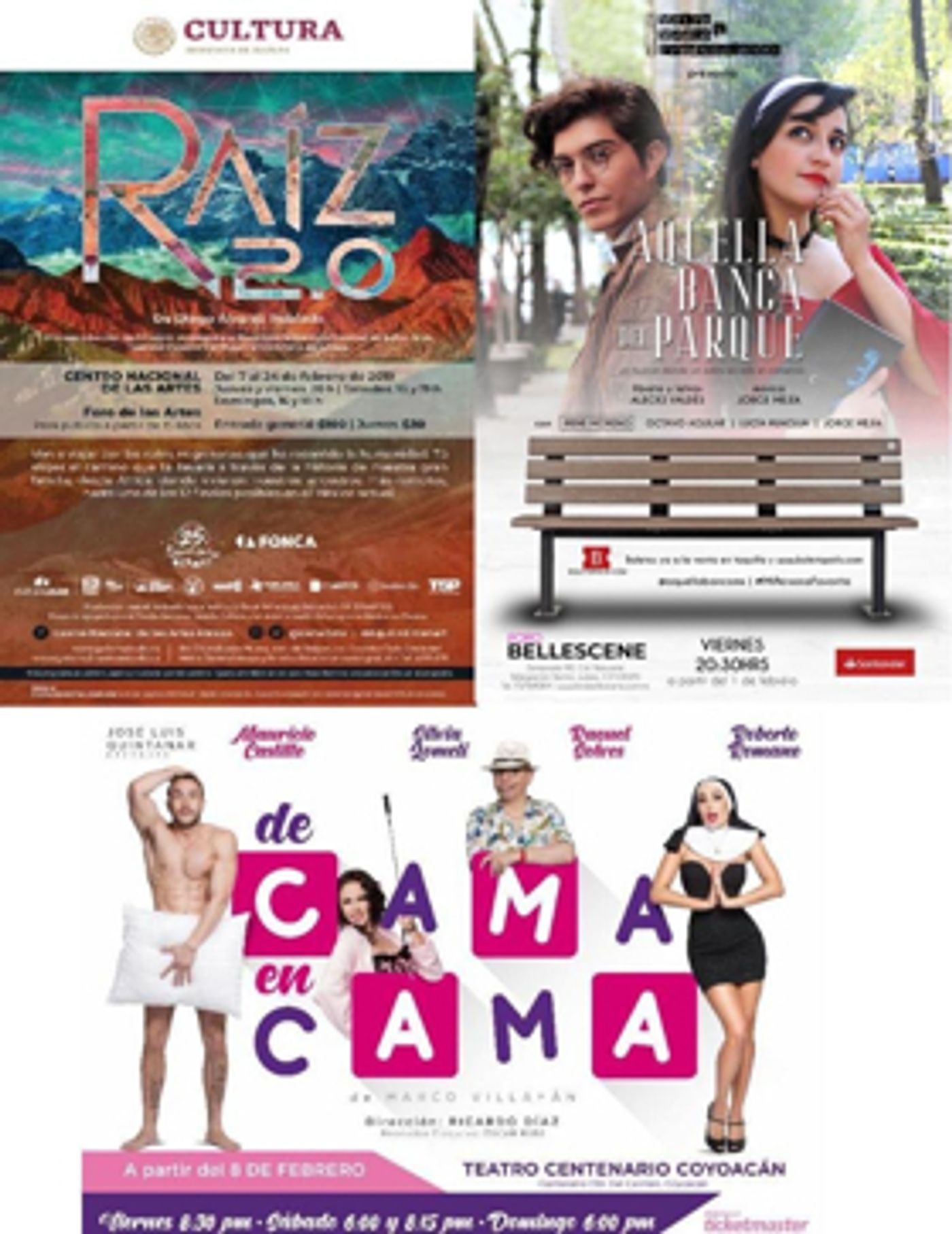 ESTRENOS de la semana... AQUELLA BANCA DEL PARQUE / RAIZ 2.0 / DE CAMA EN CAMA. ESTRENOS de la semana... AQUELLA BANCA DEL PARQUE / RAIZ 2.0 / DE CAMA EN CAMA. Image