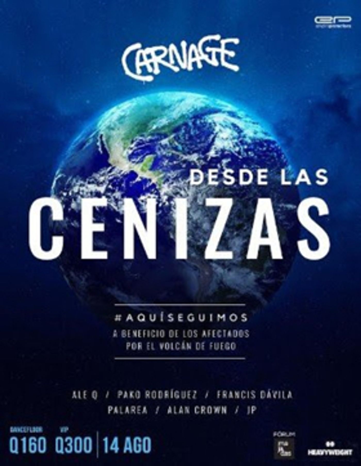 Carnage Announces Benefit Event in Guatemala for Volcán de Fuego Relief  Image