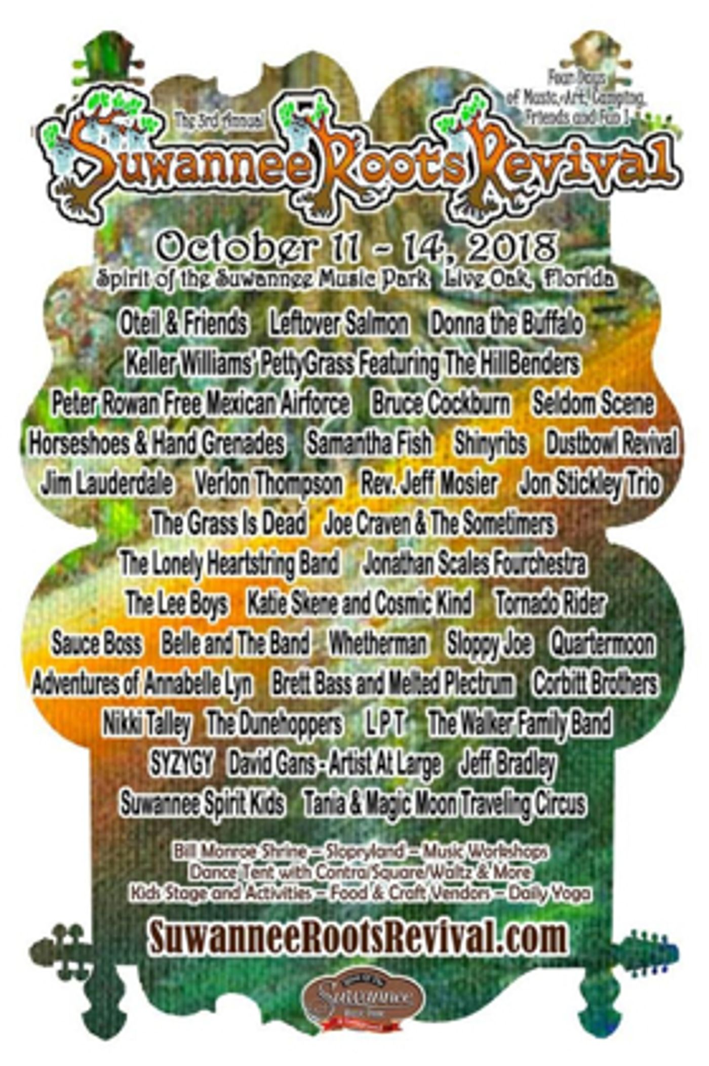 Suwannee Roots Revival Adds Oteil & Friends, Leftover Salmon, Bruce Cockburn, Horseshoes & Hand Grenades  Image