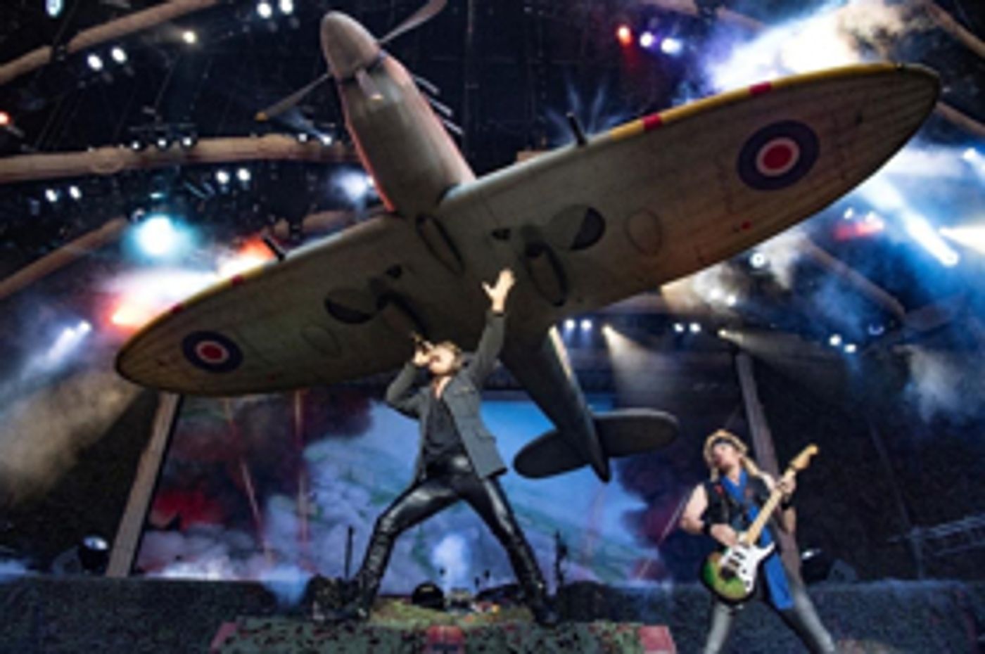 Iron Maiden Fly Replica Spitfire As their Sold Out Legacy of the Beast Tour Lands in the UK  Image