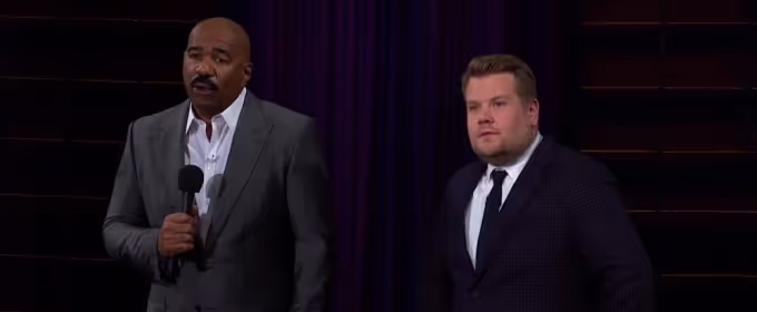 VIDEO: Steve Harvey Hijacks James Corden's Q&A Video