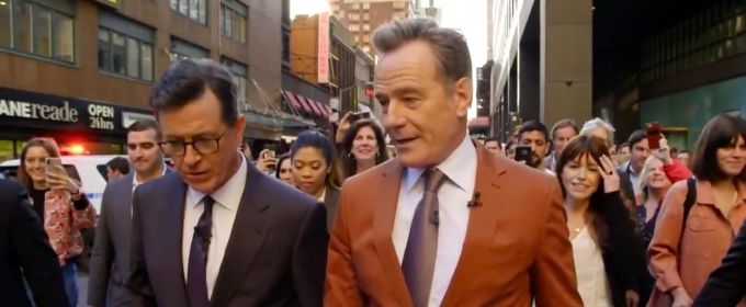 VIDEO: Bryan Cranston and Stephen Colbert Take THE LATE SHOW's Studio Audience… Video