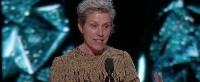 VIDEO: Watch Frances McDormand's Powerful Best Actress Oscars Acceptance Speech Video