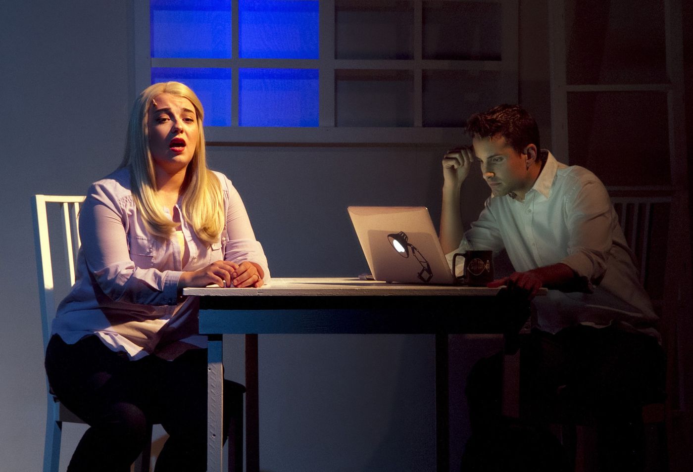 Cathy (Michelle Gendron) and Jaime (Louie Rossetti) share the story of their relationship over the last five years. (Photo: Maria Vartanova)