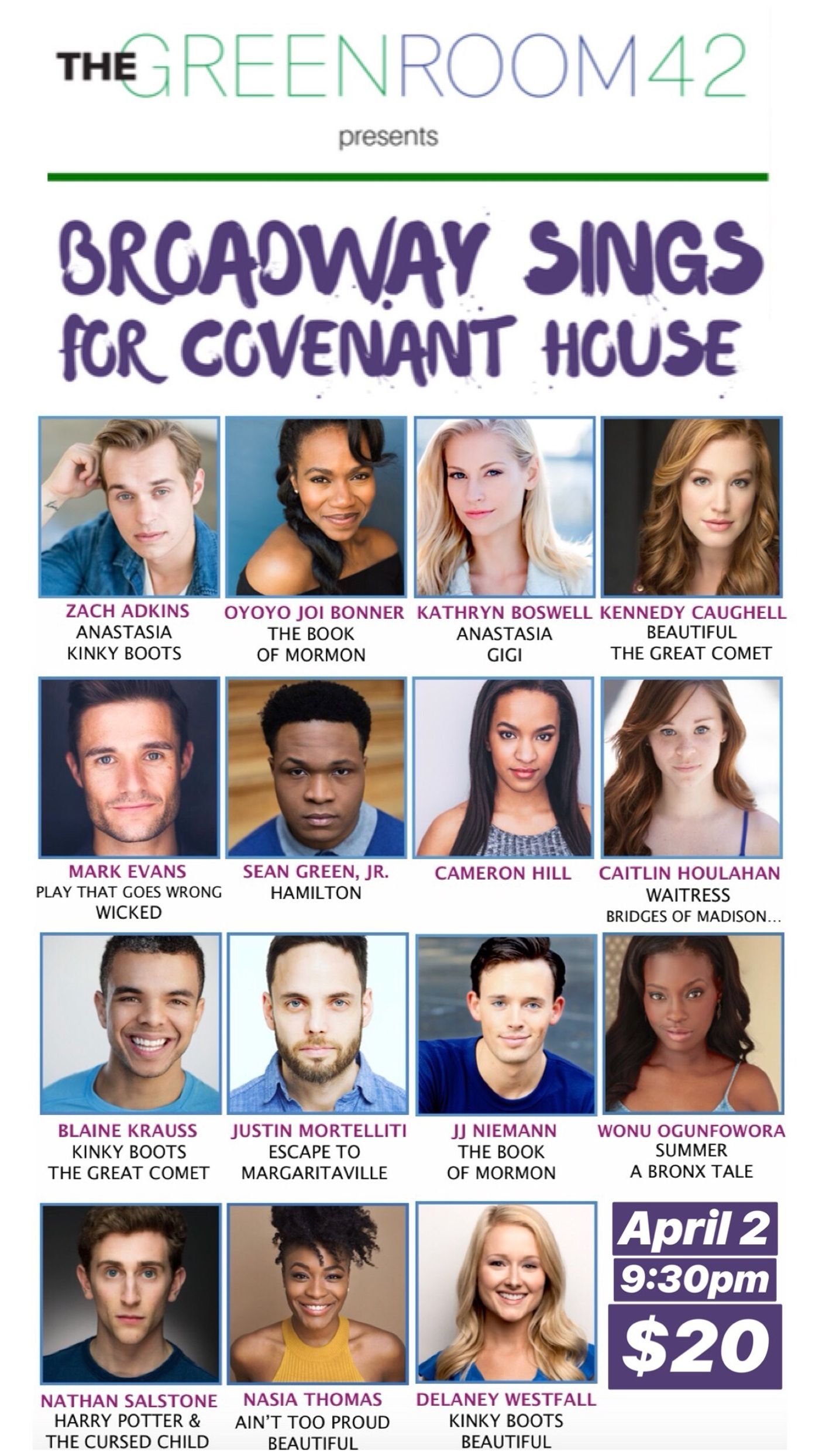 Zach Adkins, Caitlin Houlahan, and More Among Lineup for BROADWAY SINGS FOR COVENANT HOUSE  Image