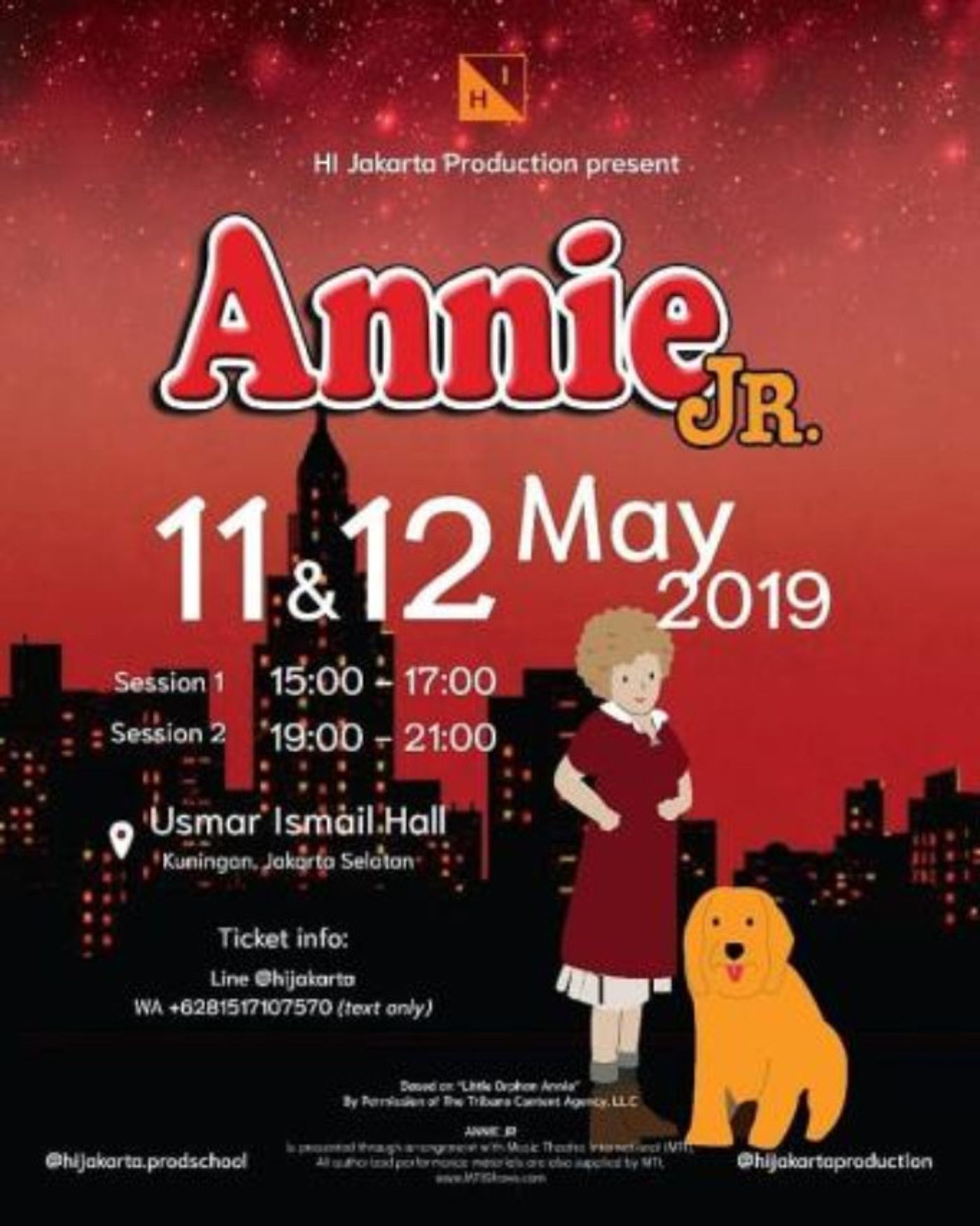 HI JAKARTA's ANNIE JR. Will Bring NYC to Jakarta on May 11th-12th  Image