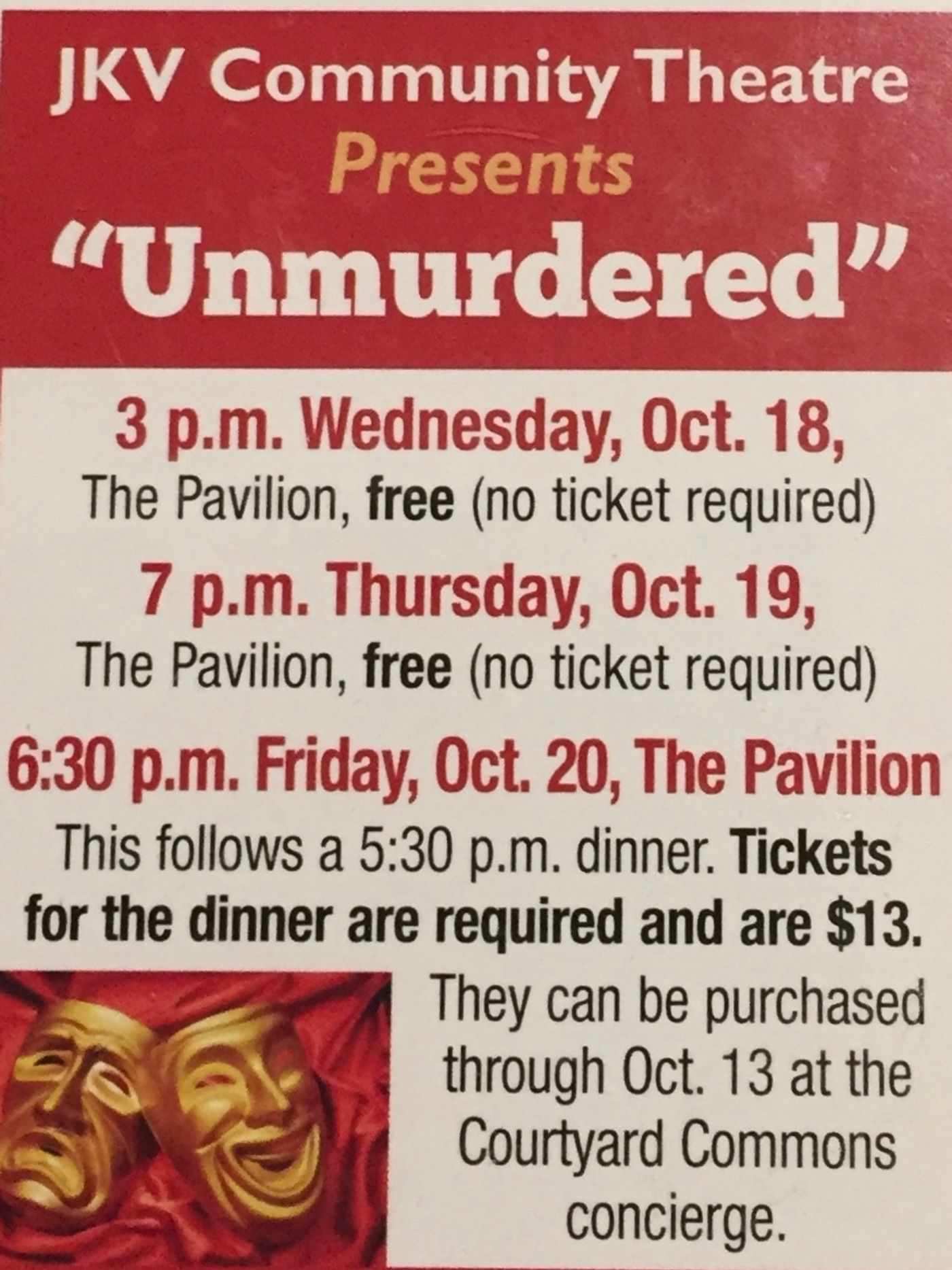 Review: UNMURDERED at JKV Community Theatre At The Pavillion, Lee's Summit, MO  Image