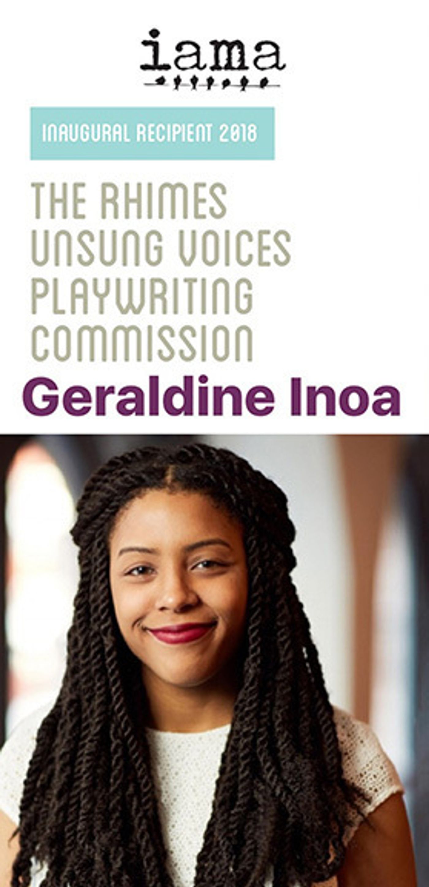 IAMA Announces Recipient of Shonda Rhimes-Sponsored 'Unsung Voices Playwriting Commission'  Image