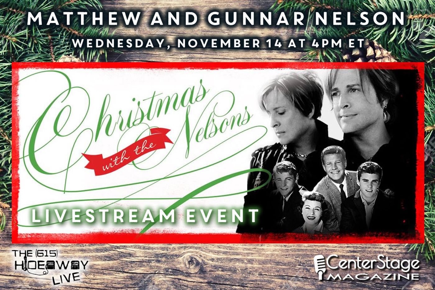 Center Stage Magazine and The 615 Hideaway Announce Sneak Peek of Christmas with The Nelsons  Image
