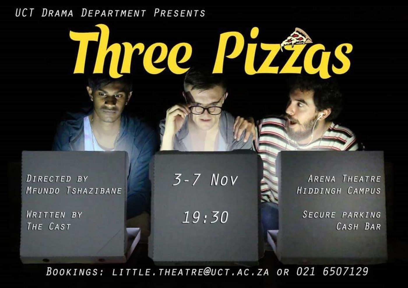 Newly Devised THREE PIZZAS Aims to Serve Slices of Life at UCT's Arena Theatre Newly Devised THREE PIZZAS Aims to Serve Slices of Life at UCT's Arena Theatre Image