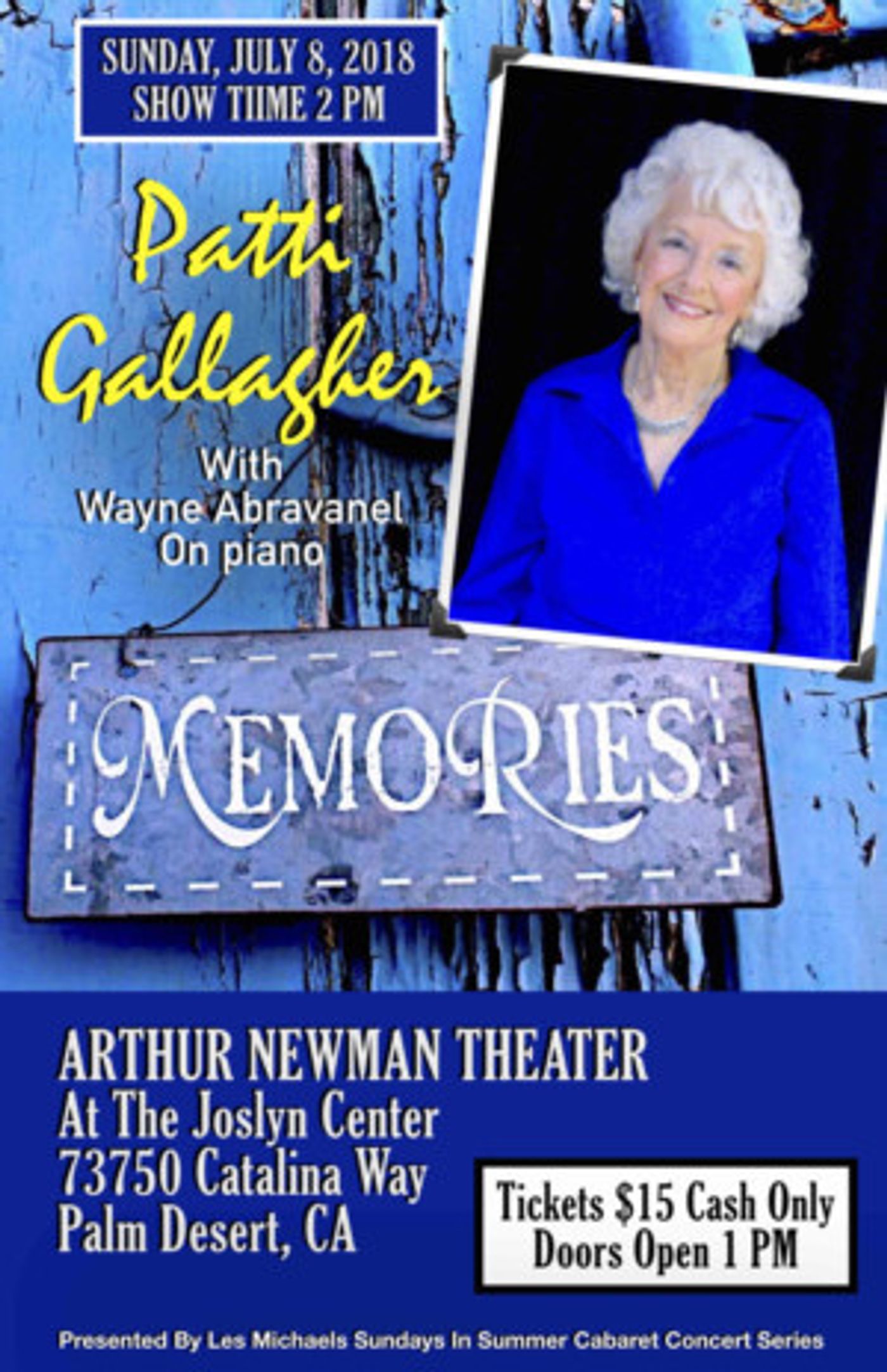 Patti Gallagher to Perform 'Memories' With Wayne Abravanel On Piano  Image