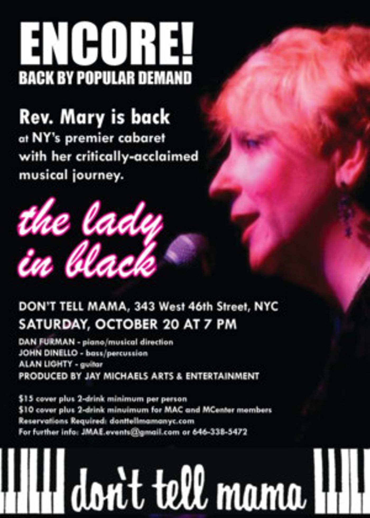 Rev. Mary Returns To Don't Tell Mama  Image