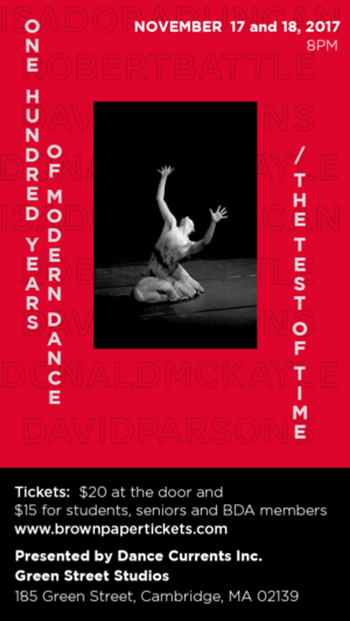 Boston Dance Alliance presents ONE HUNDRED YEARS OF MODERN DANCE  Image