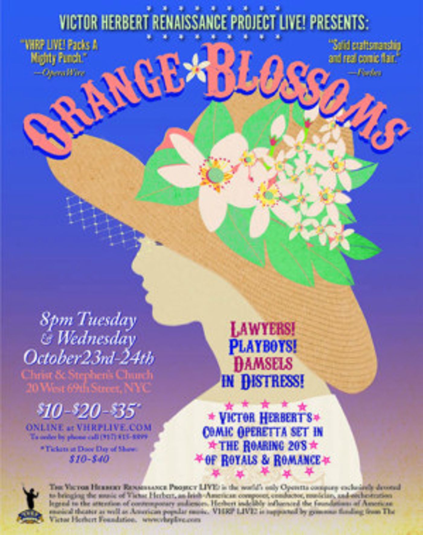 Victor Herbert Renaissance Project LIVE! In New York City Presents ORANGE BLOSSOMS  Image