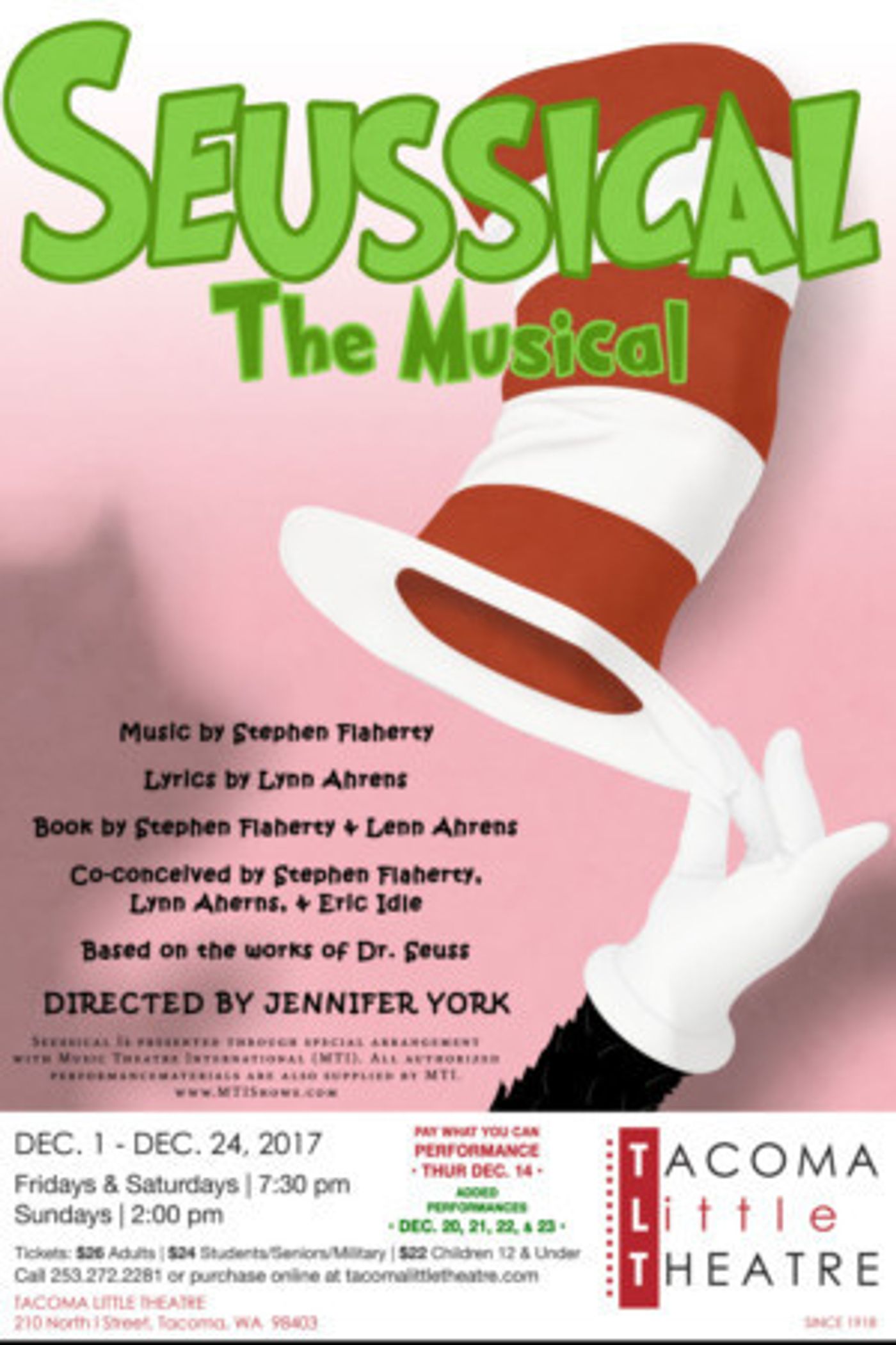 Tacoma Little Theatre presents SEUSSICAL THE MUSICAL  Image