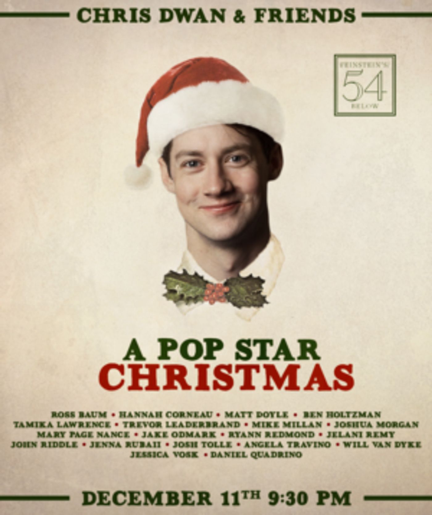 Jessica Vosk, Matt Doyle and More to Join Chris Dwan for 'A POP STAR CHRISTMAS' at 54 Below  Image