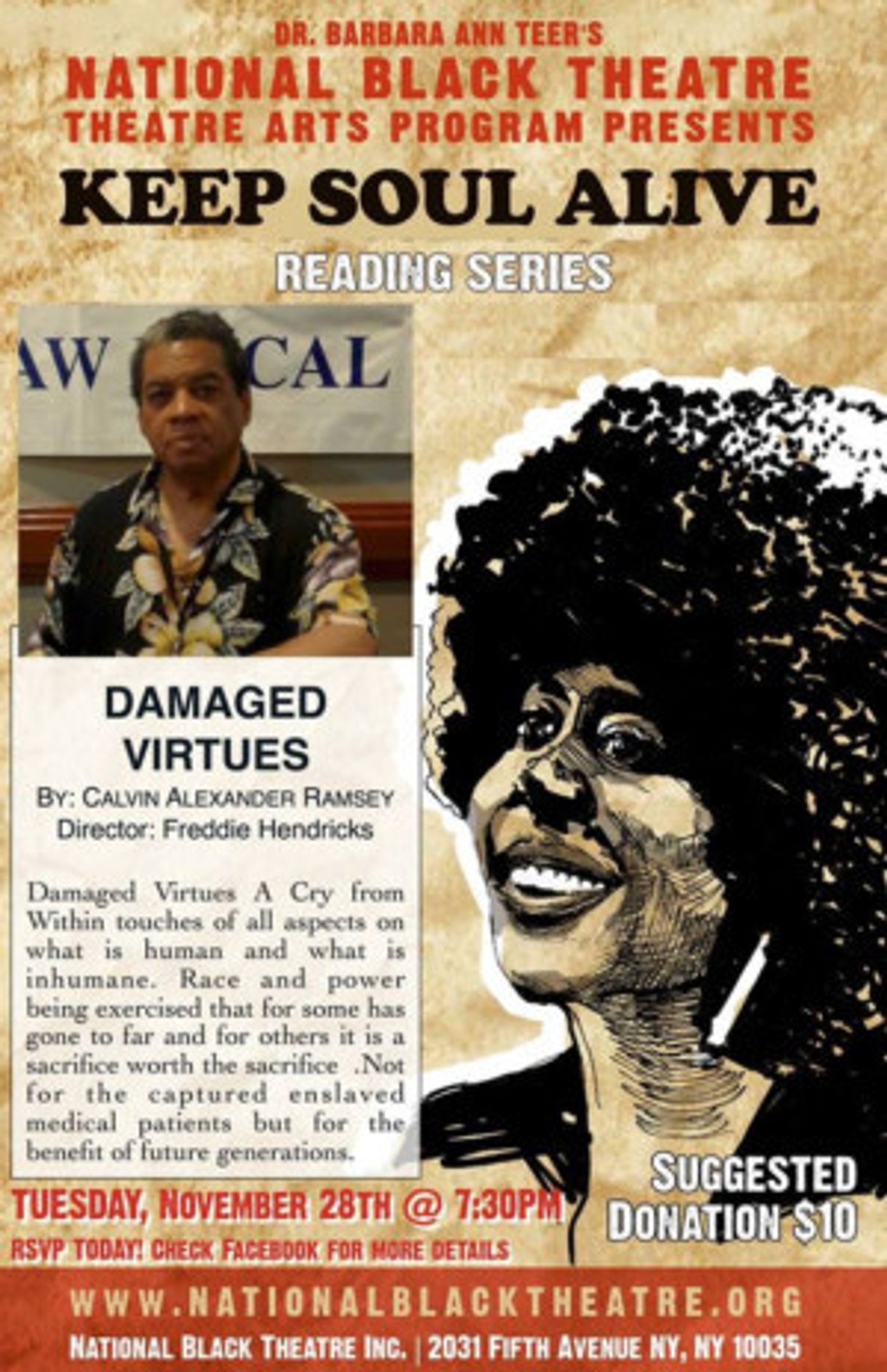 DAMAGED VIRTUES Gets Staged Reading Tonight at The National Black Theatre  Image