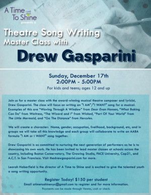 Join a Song Writing Class With Drew Gasparini Image