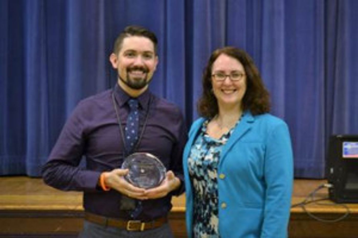 Local Teacher Presented with Broadway League Apple Award  Image