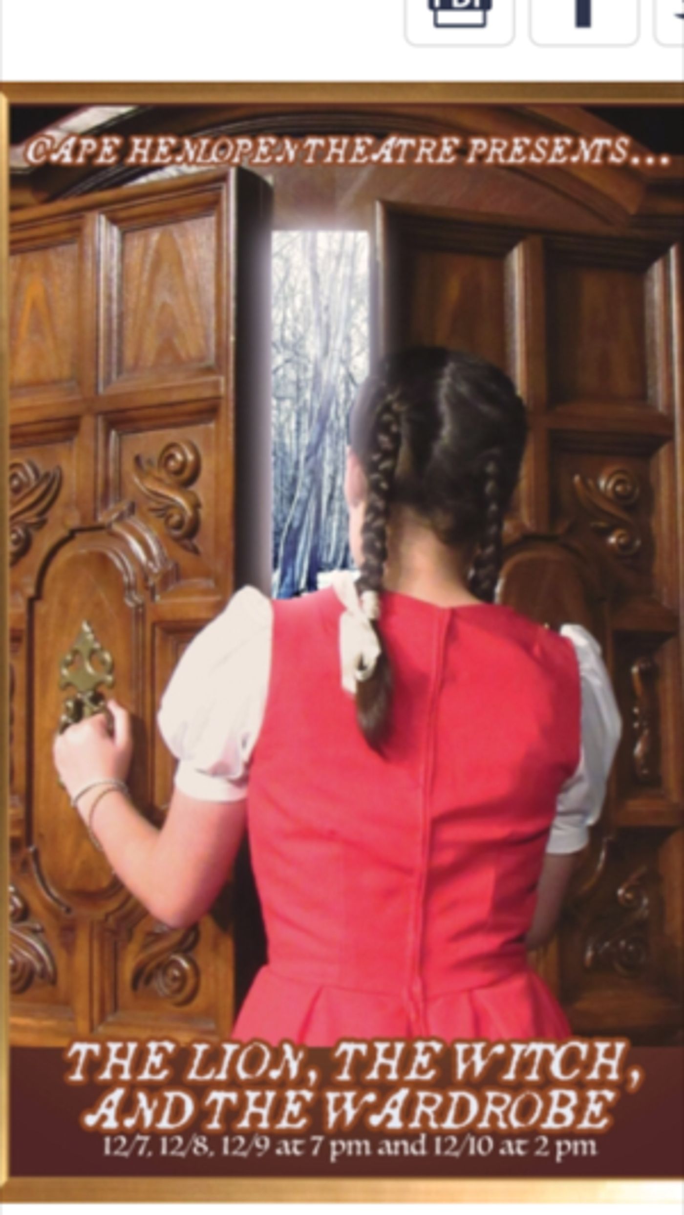 Cape Henlopen High School Theater presents THE LION, THE WITCH, AND THE WARDROBE  Image