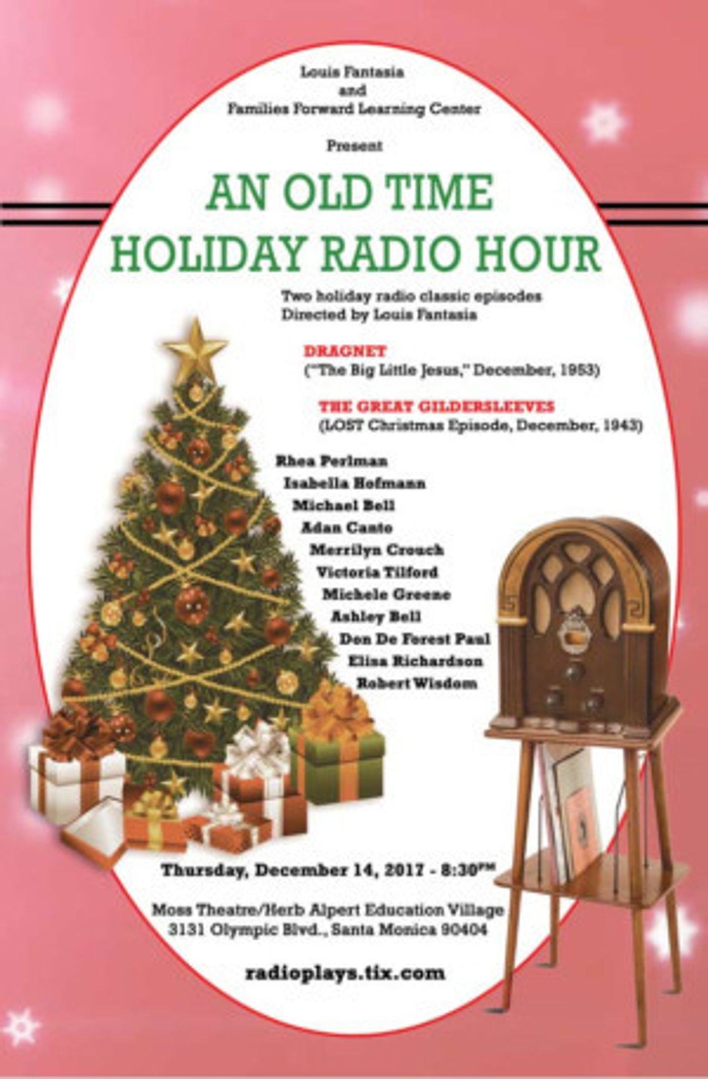 Louis Fantasia & Families Forward Learning Center present AN OLD TIME HOLIDAY RADIO HOUR  Image