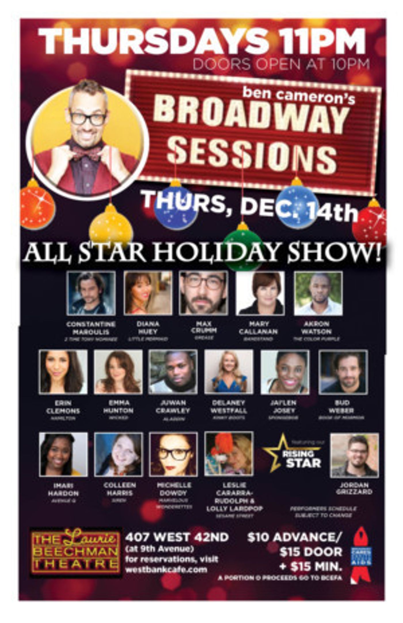 BROADWAY SESSIONS Offers All Star Holiday Show, 12/14  Image