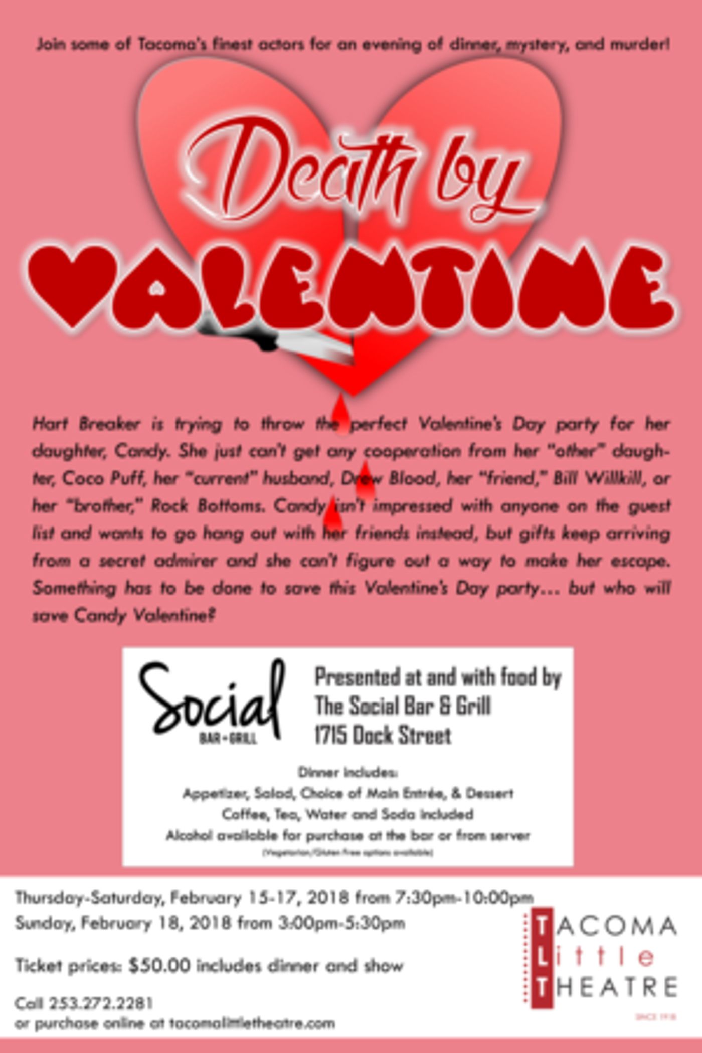 Tacoma Little Theatre Presents DEATH BY VALENTINE - A Murder Mystery Dinner  Image