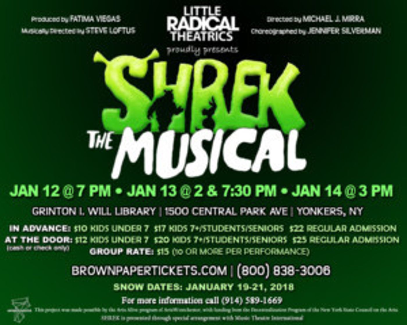 New Block of Tickets Added for SHREK Opening Friday!  Image