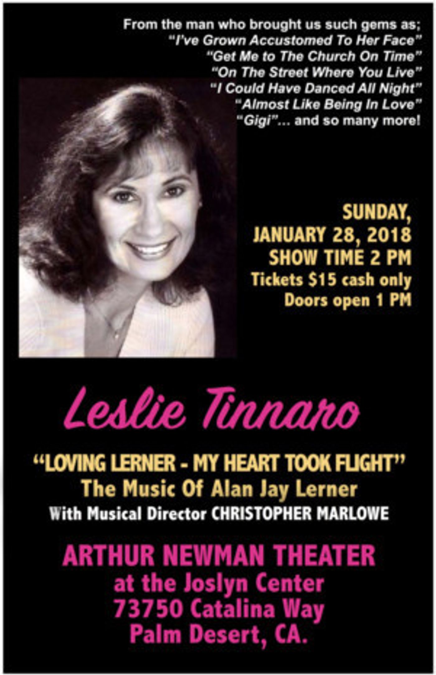 Leslie Tinnaro in LOVING LERNER - MY HEART TOOK FLIGHT Comes To Arthur Newman Theater  Image