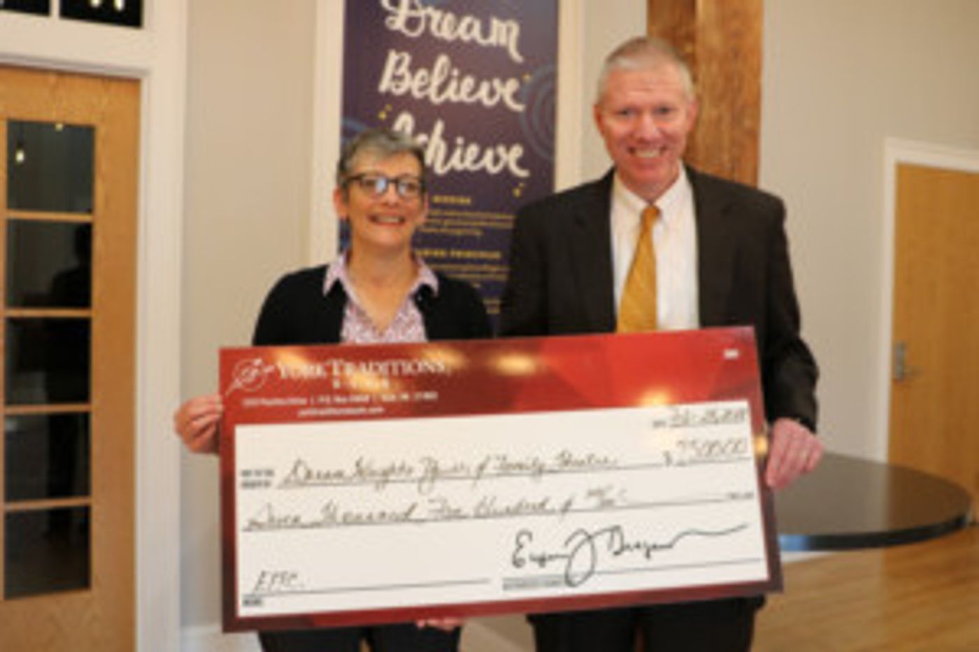 York Traditions Bank Awards DreamWrights EITC Windfall  Image