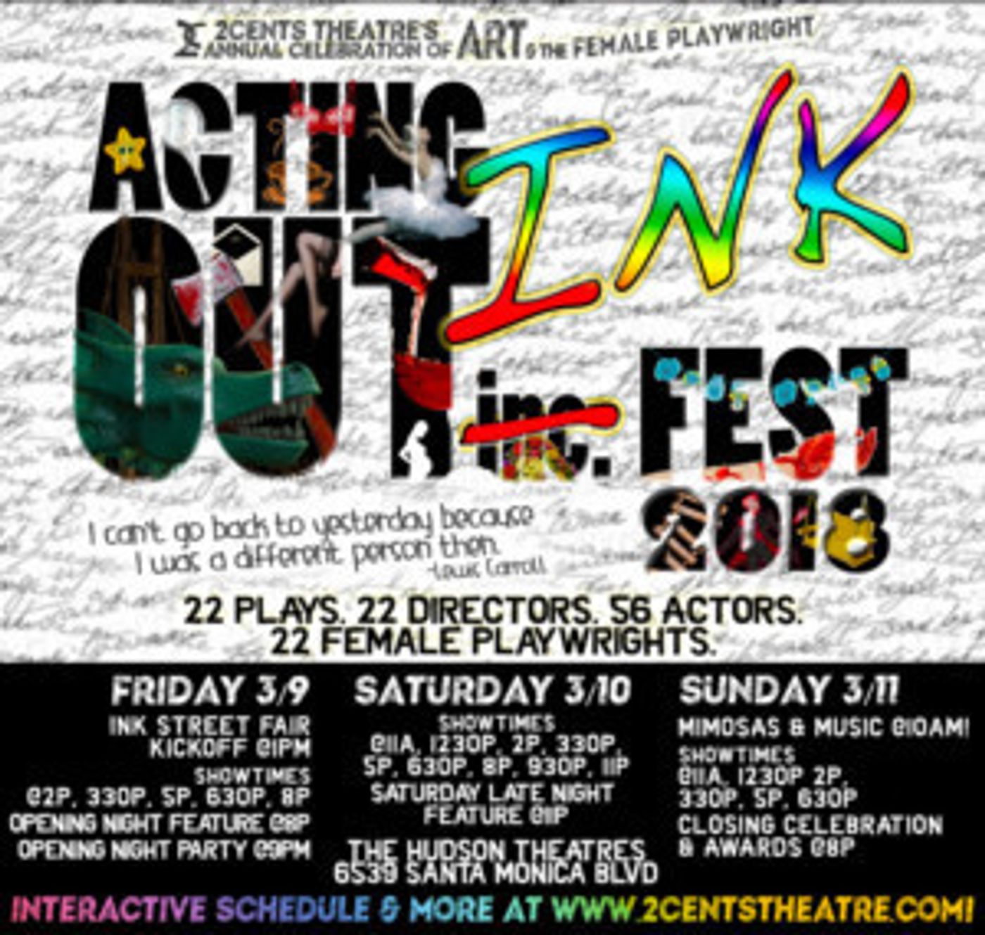 2Cents Theatre Presents 5th Annual ACTING OUT INKFEST  Image