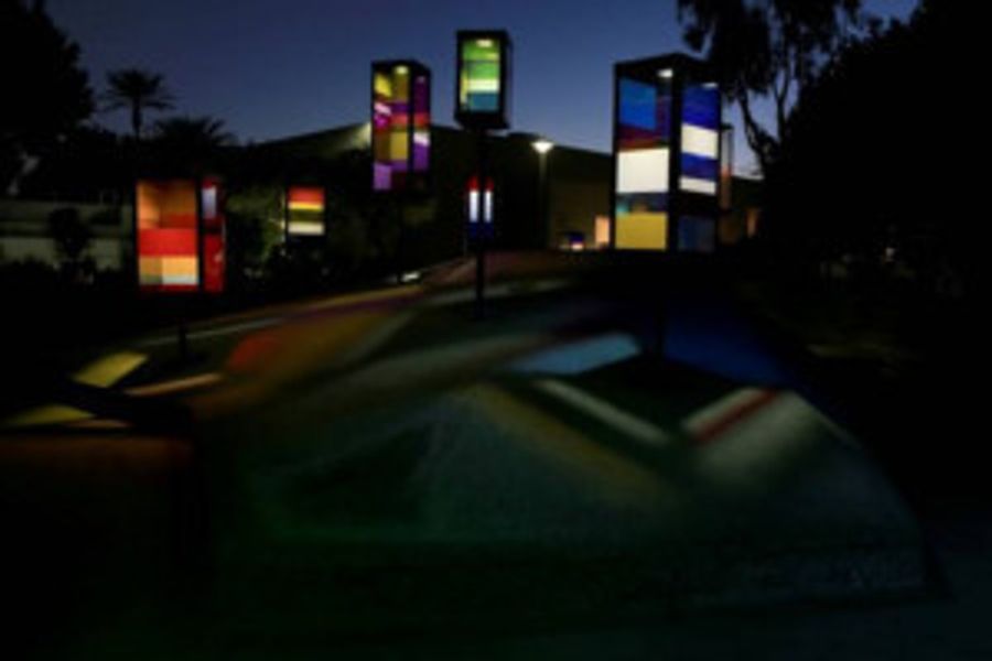 Colorful Art Fills Inactive Civic Center Fountains Image
