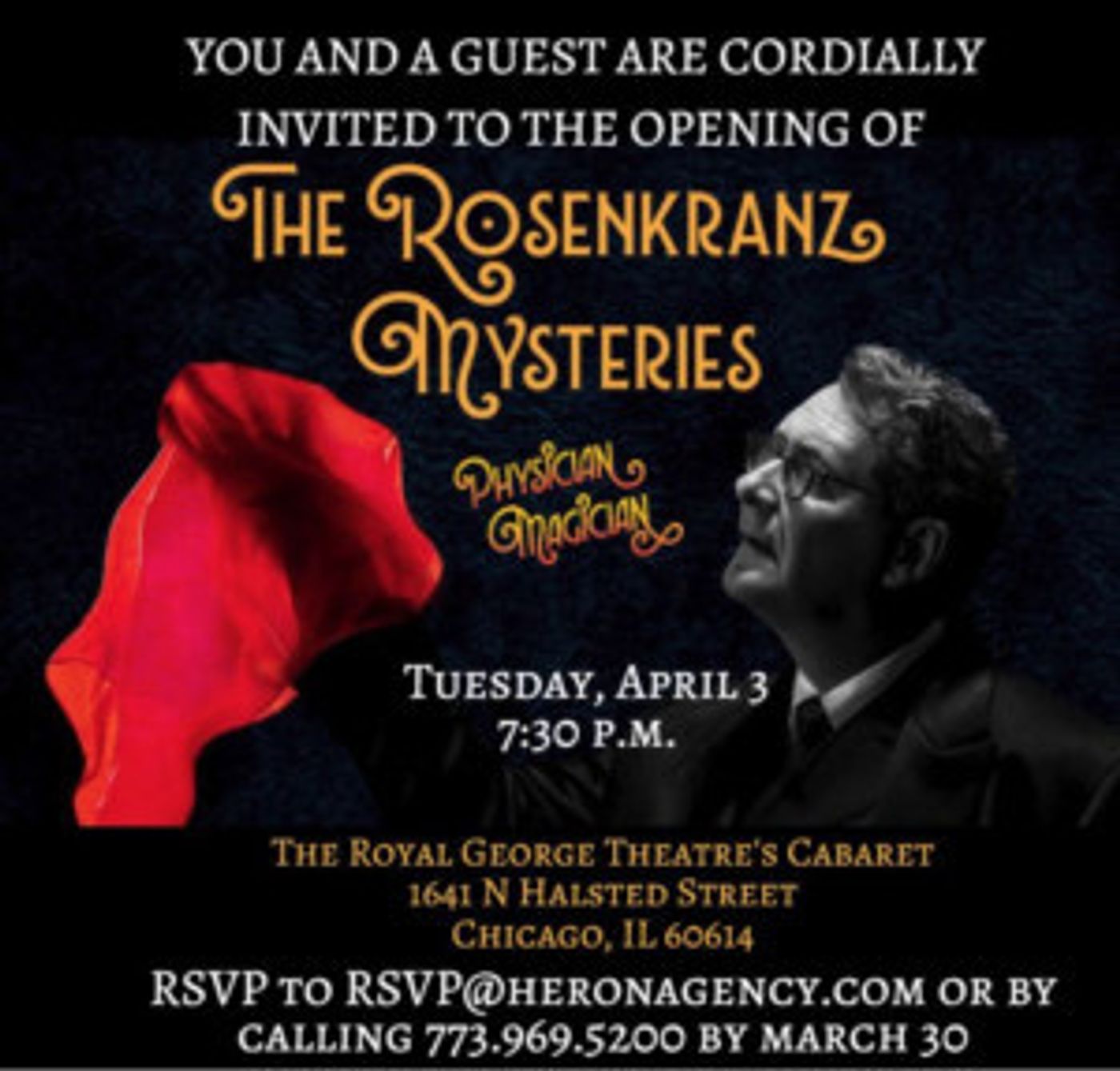 Dr. Ricardo Rosenkranz Returns to the Royal George Theatre in THE ROSENKRANTZ MYSTERIES: Physician Magician  Image