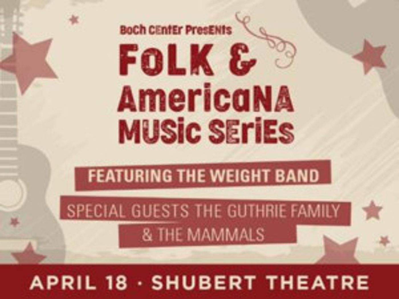 Boch Center Announces New Folk & Americana Music Series  Image