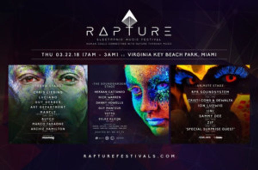 Miami's Rapture Electronic Music Festival Announces Programming Image
