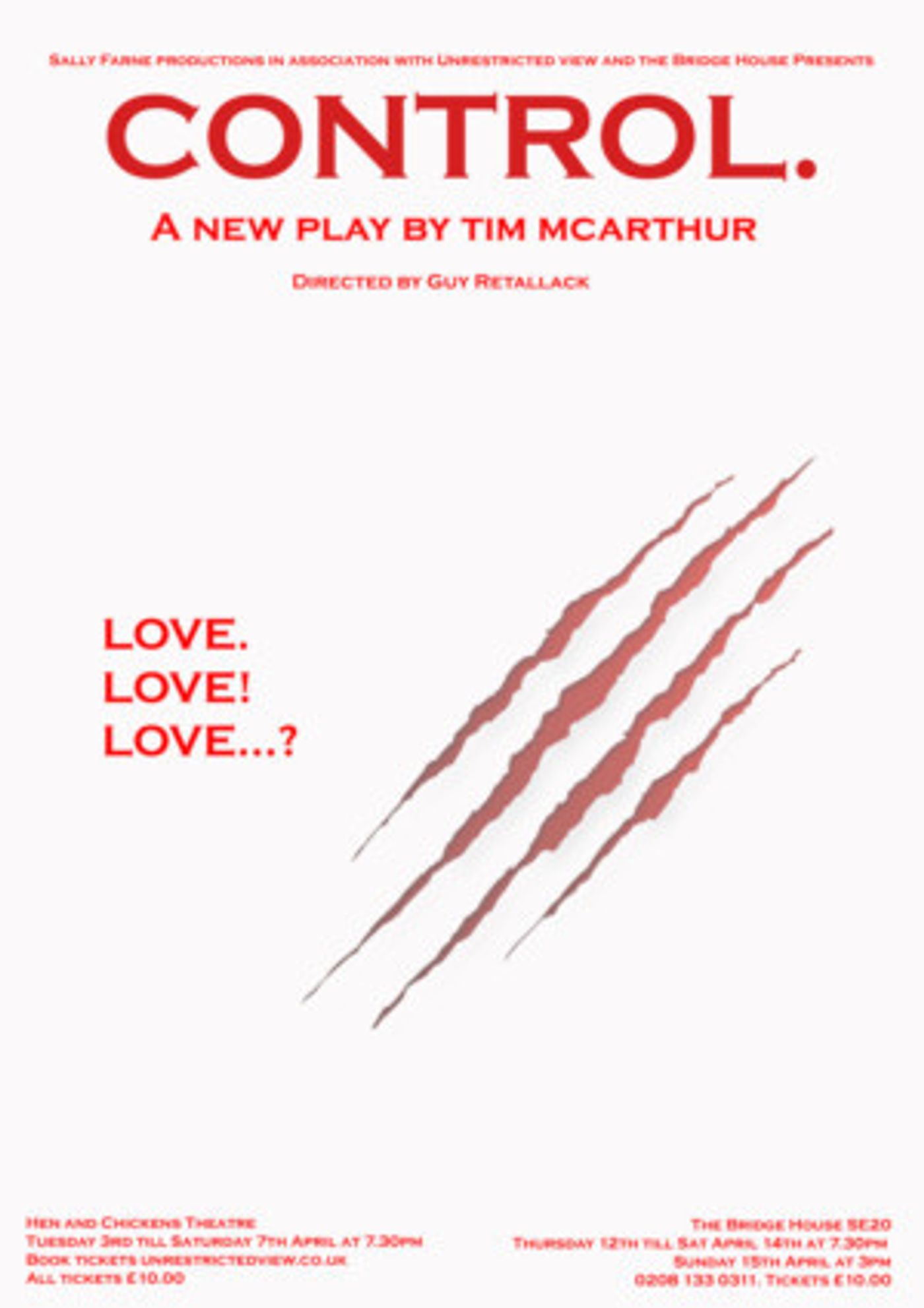 CONTROL A New Play By Tim McArthur Opens 4/3  Image