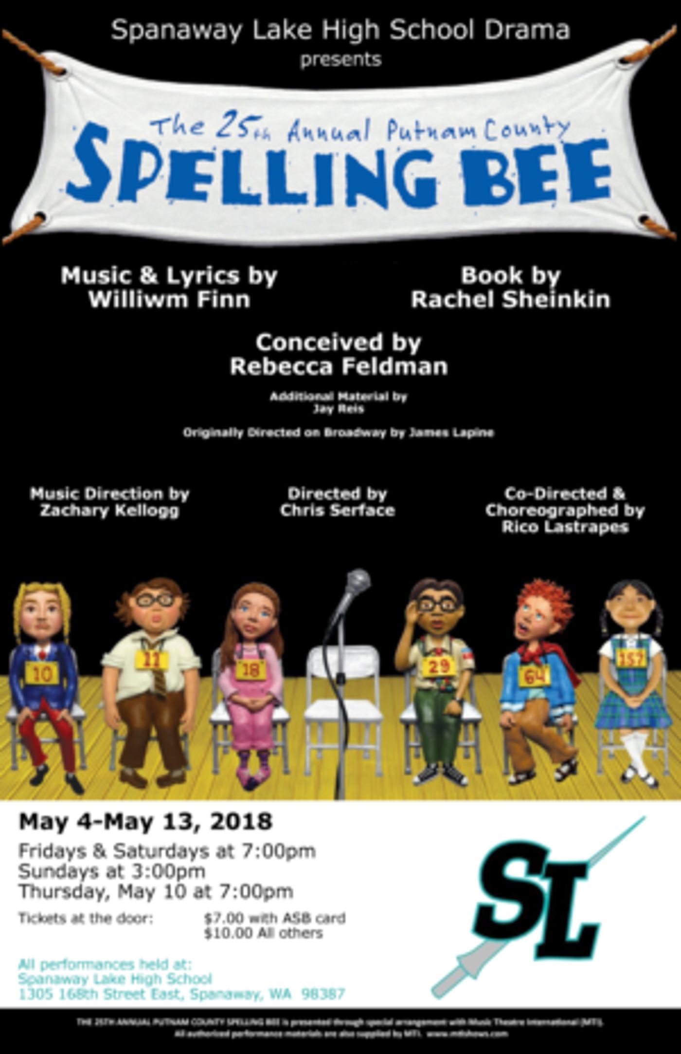 Spanaway Lake High School Presents THE 25TH ANNUAL PUTNAM COUNTY SPELLING BEE  Image