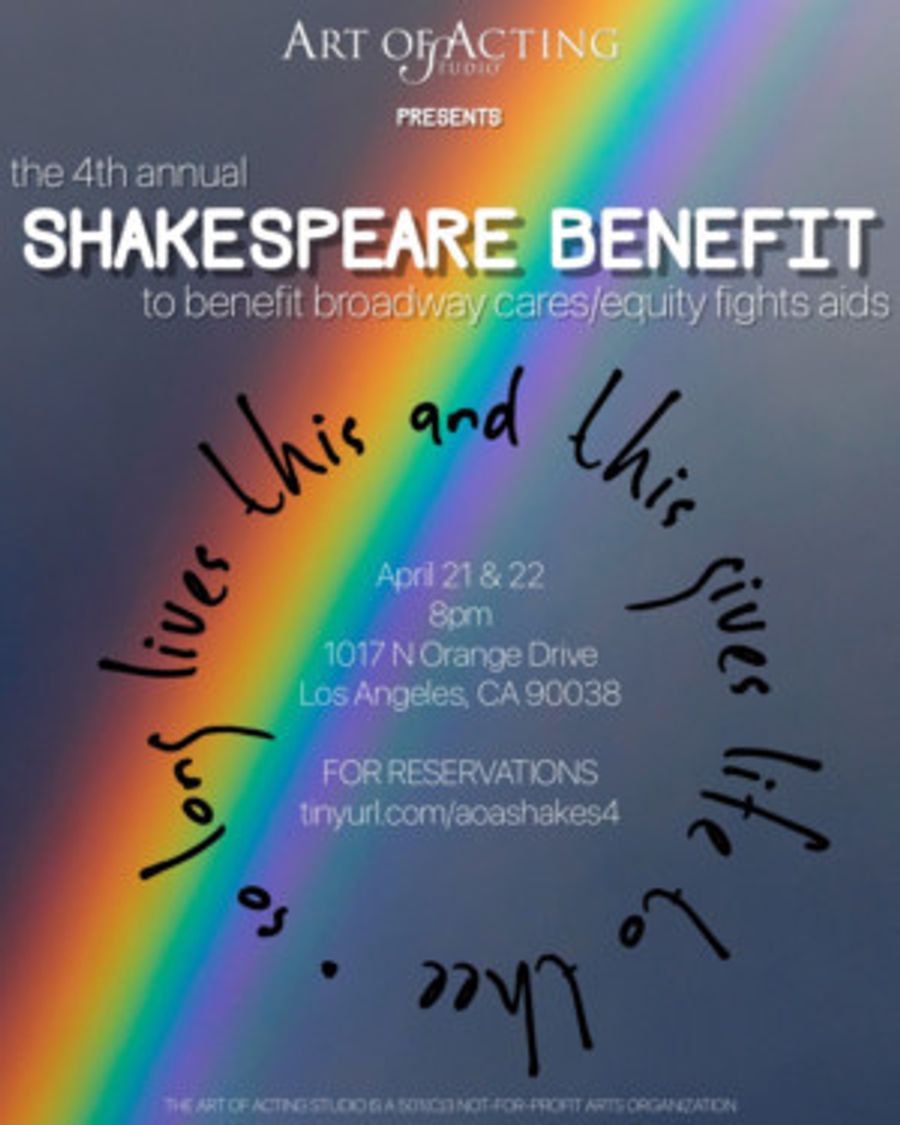 The Art of Acting Studio Announces 4th Annual Shakespeare Benefit Image