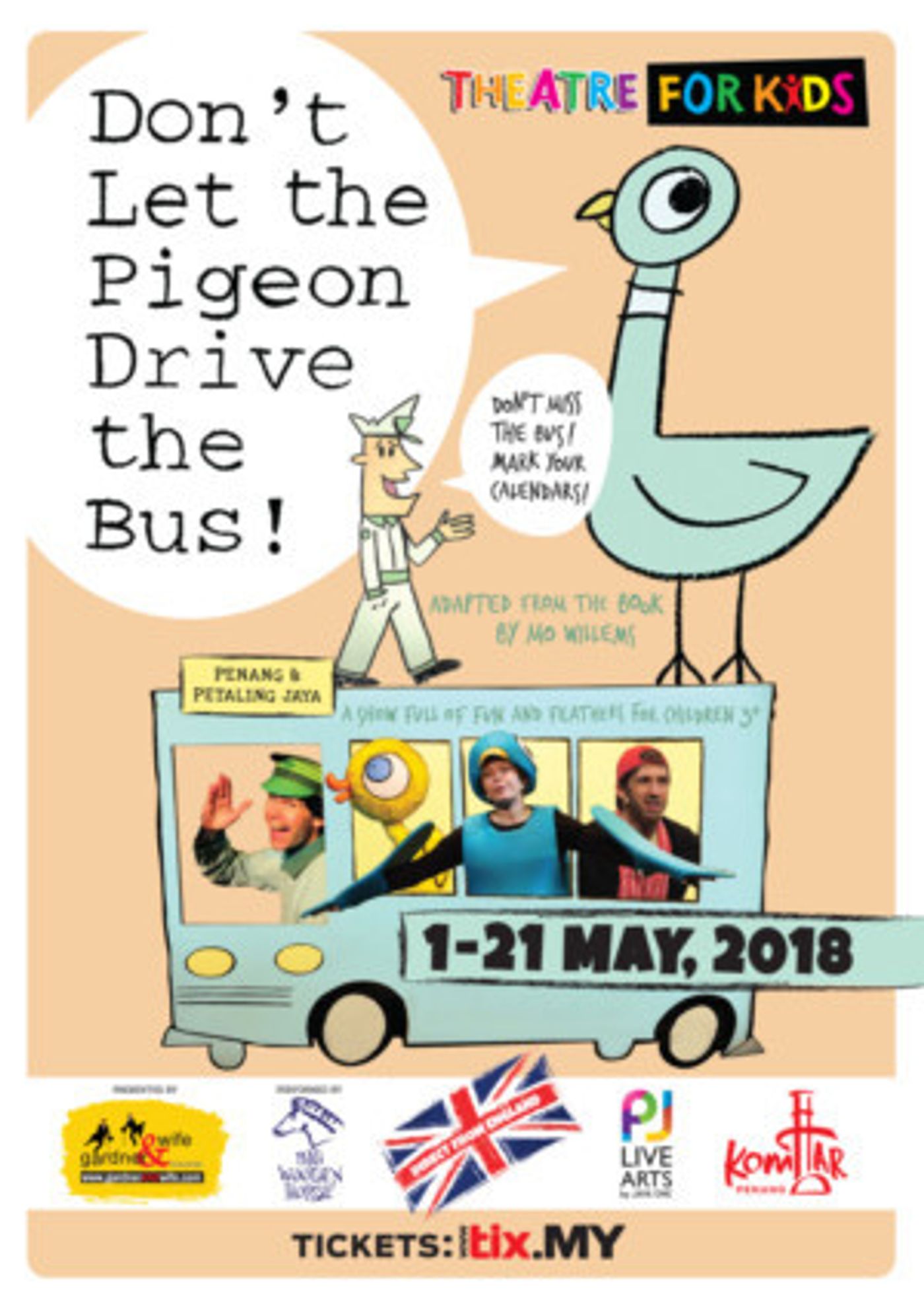 Big Wooden Horse Theatre Company Presents DON'T LET THE PIGEON DRIVE THE BUS  Image