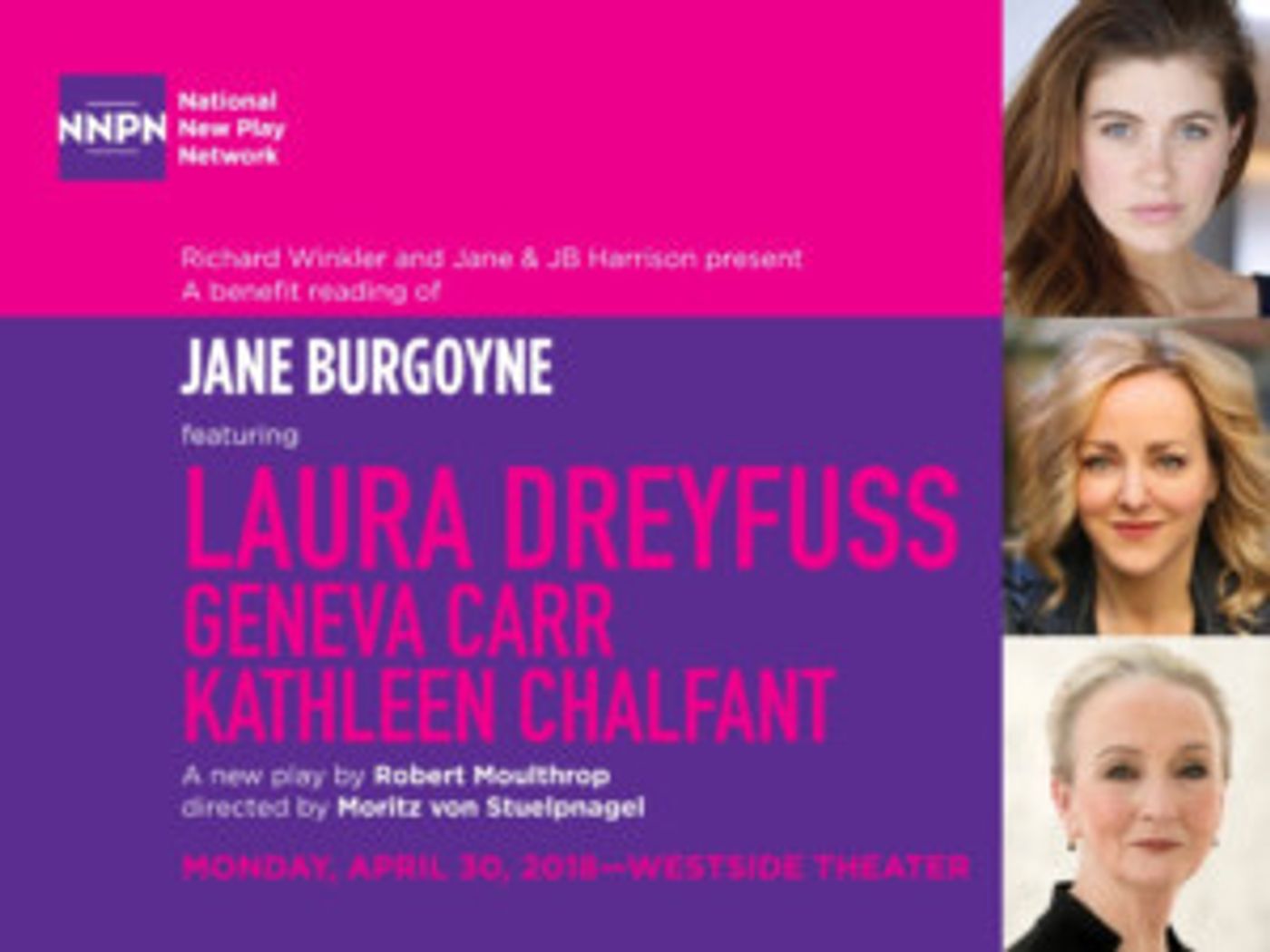 Laura Dreyfuss, Kathleen Chalfant, and Geneva Carr Join Benefit Reading of New Play JANE BURGOYNE  Image