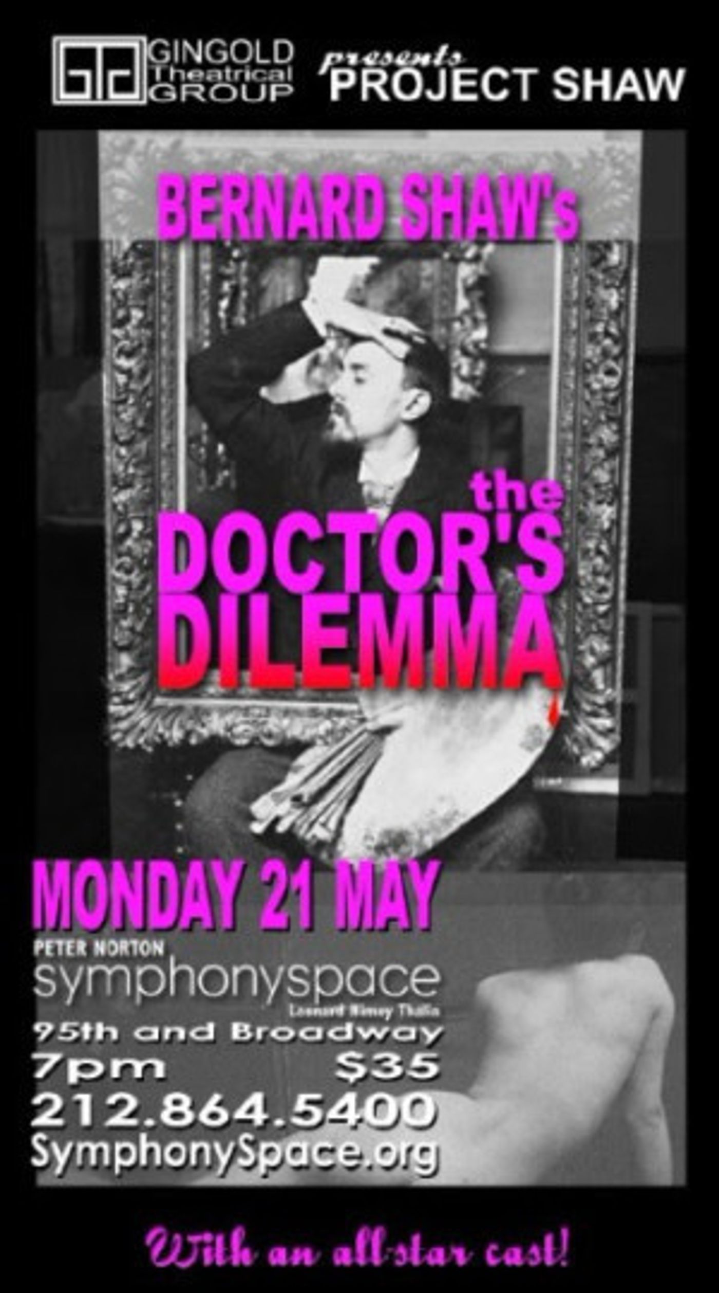 Peter Bartlett, Reed Birney, Lisa O'Hare, Tony Roach, Don Stephenson, Lenny Wolpe And More Will Star In Project Shaw's THE DOCTOR'S DILEMMA  Image